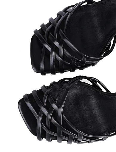 Жіночі босоніжки MIRATON шкіряні чорні - фото 5 - Miraton