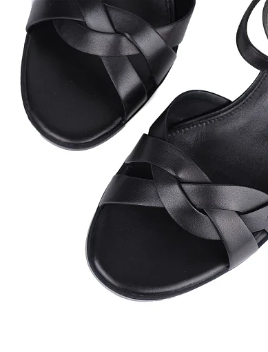 Жіночі босоніжки Attizzare шкіряні чорні - фото 5 - Miraton