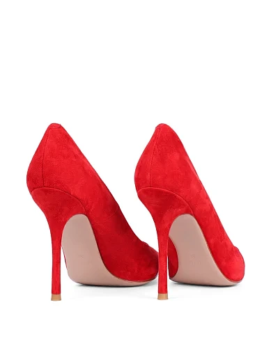 Жіночі туфлі човники MiaMay велюрові червоні - фото 4 - Miraton