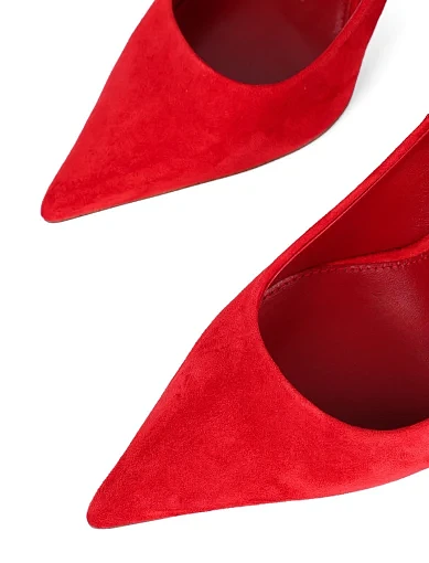 Жіночі туфлі човники MiaMay велюрові червоні - фото 5 - Miraton
