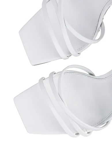 Жіночі босоніжки MIRATON шкіряні білі - фото 5 - Miraton