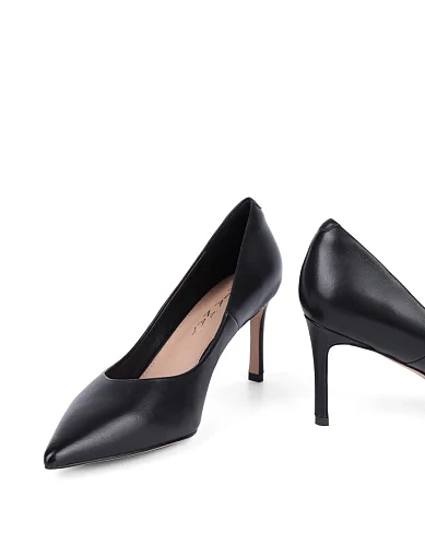 Жіночі туфлі човники MiaMay шкіряні чорні - фото 2 - Miraton