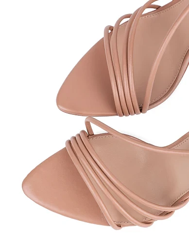 Жіночі босоніжки MIRATON шкіряні бежеві шкіряні - фото 5 - Miraton