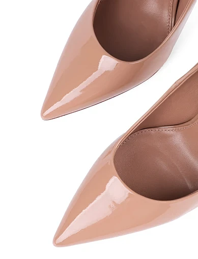 Жіночі туфлі човники Mia May лакові бежеві - фото 5 - Miraton