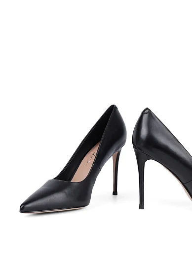 Жіночі туфлі човники MiaMay шкіряні чорні - фото 2 - Miraton