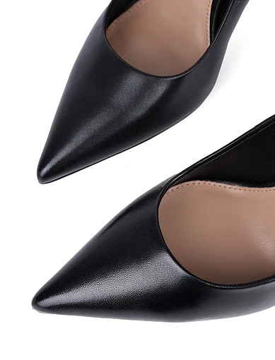 Жіночі туфлі човники MiaMay шкіряні чорні - фото 5 - Miraton