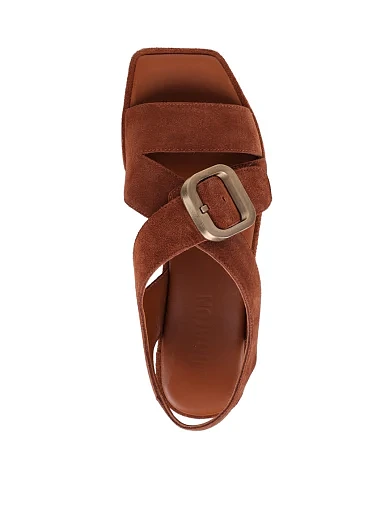 Жіночі сандалі MIRATON велюрові коричневі - фото 2 - Miraton