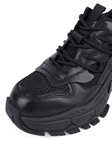 Жіночі кросівки MIRATON шкіряні чорні - фото 5 - Miraton