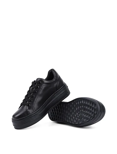 Жіночі кеди MIRATON шкіряні чорні - фото 2 - Miraton