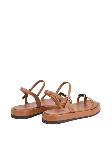 Жіночі сандалі MIRATON шкіряні коричневі - фото 4 - Miraton