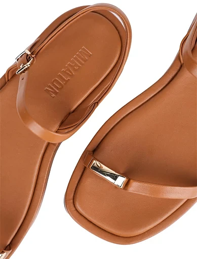 Жіночі сандалі MIRATON шкіряні коричневі - фото 5 - Miraton