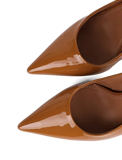 Жіночі туфлі слінгбеки MiaMay лакові бежеві - фото 6 - Miraton