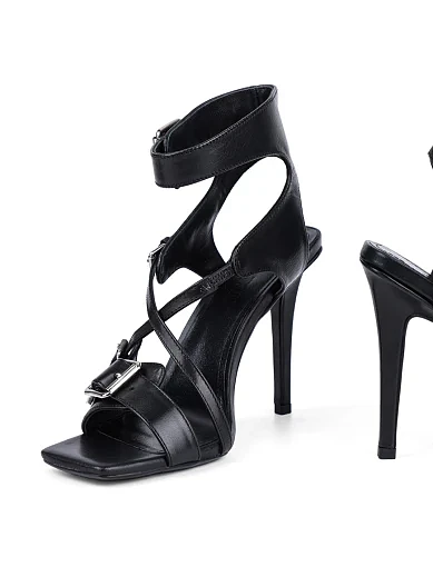 Жіночі босоніжки MIRATON шкіряні чорні - фото 5 - Miraton