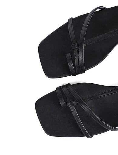 Жіночі босоніжки MIRATON шкіряні чорні - фото 6 - Miraton