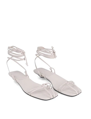 Жіночі босоніжки MIRATON шкіряні рисового кольору - фото 4 - Miraton