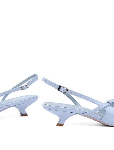 Жіночі туфлі слінгбеки MIRATON лакові блакитні жіночі - фото 3 - Miraton