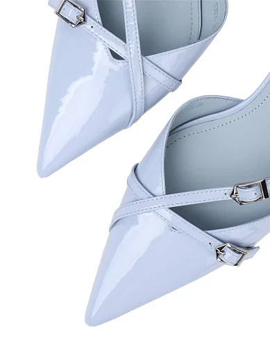 Жіночі туфлі слінгбеки MIRATON лакові блакитні жіночі - фото 6 - Miraton