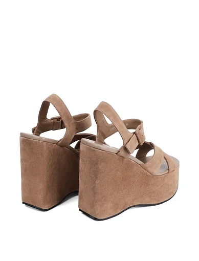 Жіночі босоніжки MIRATON велюрові бежеві - фото 4 - Miraton