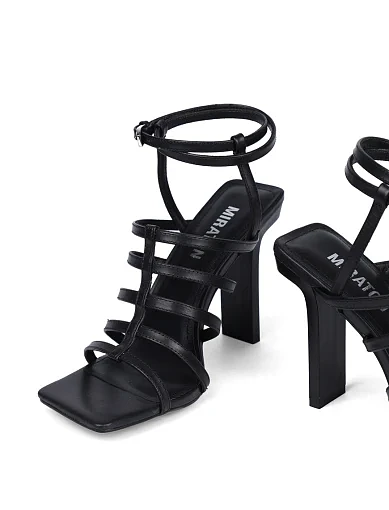 Жіночі босоніжки MIRATON шкіряні чорні - фото 3 - Miraton