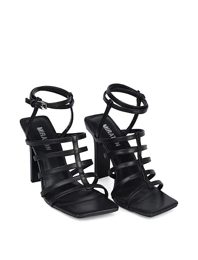 Жіночі босоніжки MIRATON шкіряні чорні - фото 4 - Miraton