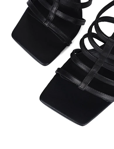 Жіночі босоніжки MIRATON шкіряні чорні - фото 6 - Miraton