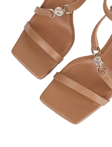 Жіночі босоніжки MIRATON шкіряні бежеві - фото 6 - Miraton