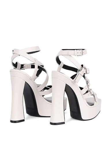 Жіночі босоніжки MIRATON шкіряні білі - фото 5 - Miraton