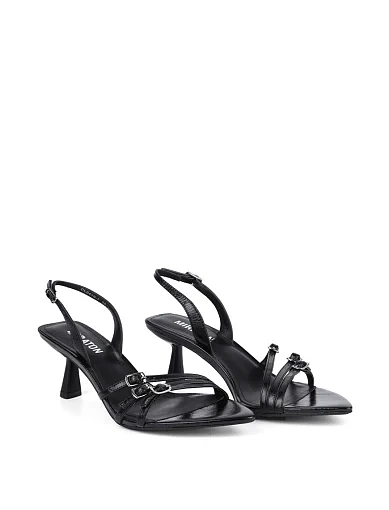 Жіночі босоніжки MIRATON шкіряні чорні - фото 3 - Miraton