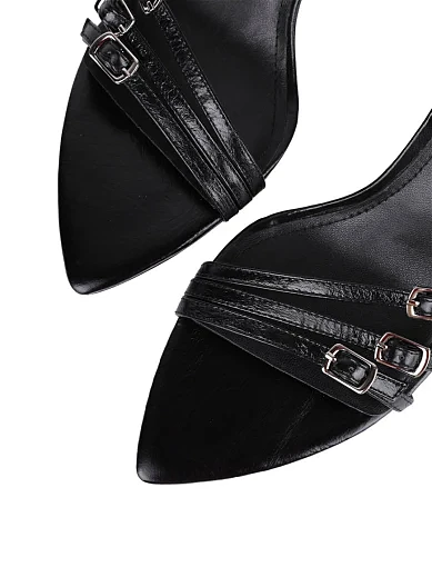 Жіночі босоніжки MIRATON шкіряні чорні - фото 5 - Miraton