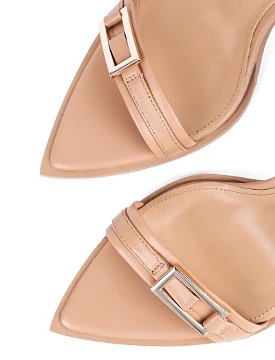 Женские босоножки MIRATON кожаные бежевые - фото 5 - Miraton