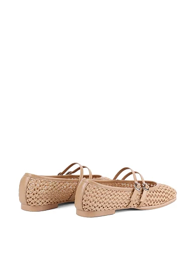 Жіночі балетки MIRATON шкіряні бежеві - фото 5 - Miraton