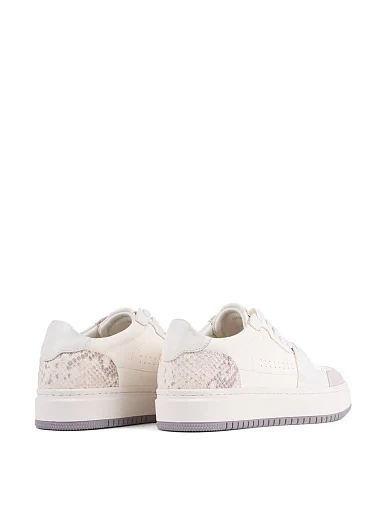 Женские кеды MIRATON кожаные молочного цвета - фото 4 - Miraton