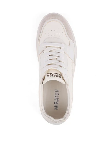 Женские кеды MIRATON кожаные молочного цвета - фото 5 - Miraton