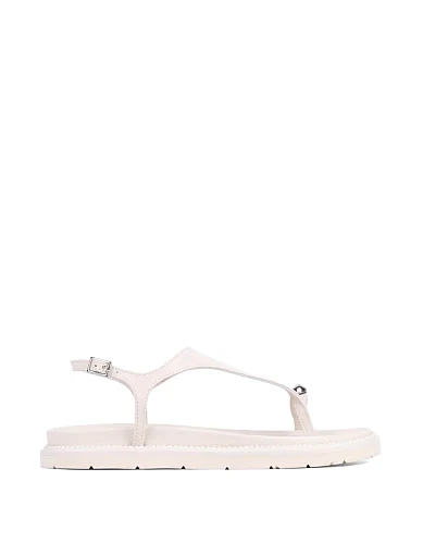 Жіночі сандалі MIRATON шкіряні рисового кольору - фото 2 - Miraton