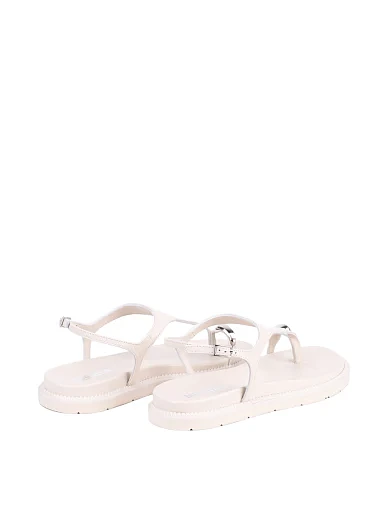 Жіночі сандалі MIRATON шкіряні рисового кольору - фото 4 - Miraton