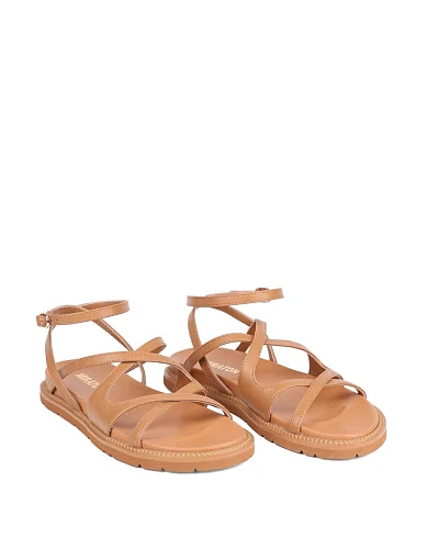 Жіночі сандалі MIRATON шкіряні коричневі - фото 3 - Miraton