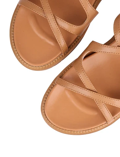 Жіночі сандалі MIRATON шкіряні коричневі - фото 5 - Miraton