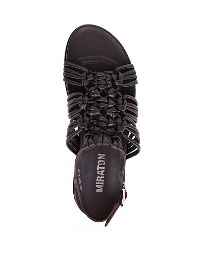 Жіночі сандалі MIRATON шкіряні коричневі - фото 2 - Miraton