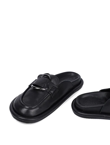 Жіночі сліпери MIRATON шкіряні чорні - фото 2 - Miraton