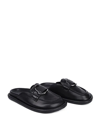 Жіночі сліпери MIRATON шкіряні чорні - фото 3 - Miraton