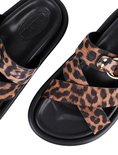 Жіночі шльопанці MIRATON велюрові леопардові - фото 5 - Miraton