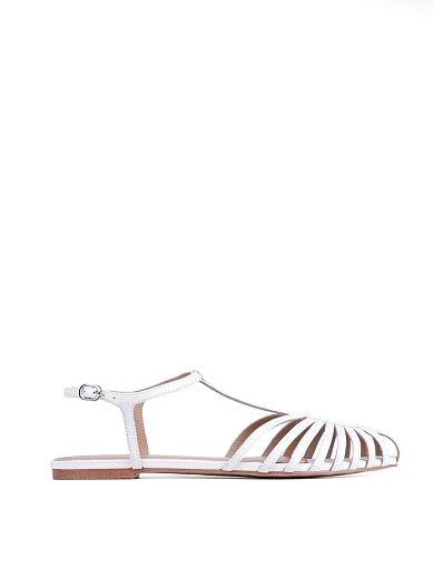 Жіночі сандалі MIRATON шкіряні білі - фото 3 - Miraton