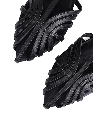 Жіночі сандалі MIRATON шкіряні чорні - фото 5 - Miraton