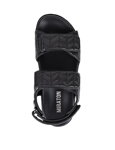 Жіночі сандалі MIRATON шкіряні чорні - фото 2 - Miraton