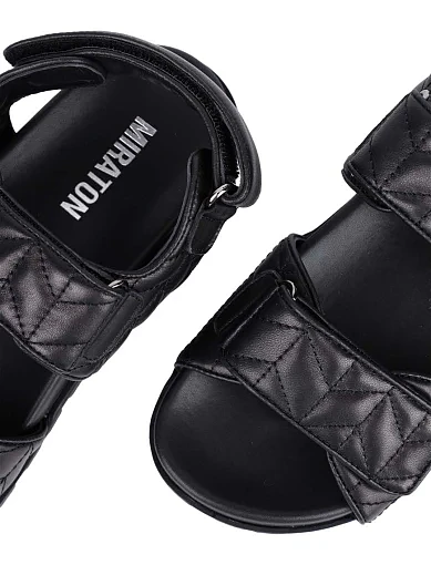 Жіночі сандалі MIRATON шкіряні чорні - фото 5 - Miraton