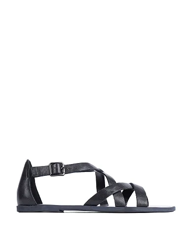 Жіночі сандалі MIRATON шкіряні чорні - фото 2 - Miraton