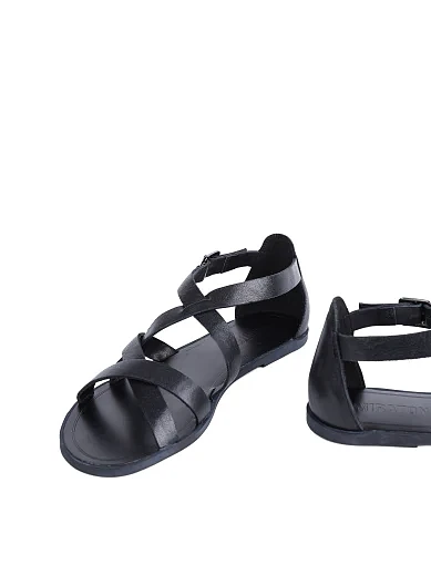 Жіночі сандалі MIRATON шкіряні чорні - фото 3 - Miraton