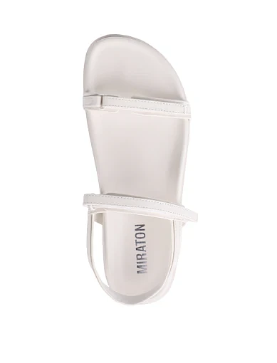 Жіночі сандалі MIRATON шкіряні рисового кольору - фото 3 - Miraton