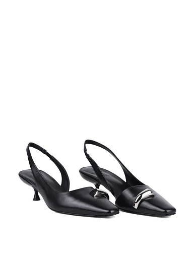 Жіночі туфлі слінгбеки MIRATON шкіряні чорні - фото 3 - Miraton