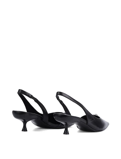 Жіночі туфлі слінгбеки MIRATON шкіряні чорні - фото 4 - Miraton